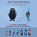 Miniatyrbilde 3 av 5: Trådløs billader telefonholder, hurtiglading holder automatisk klemming 15W Smart Dual Control billader for iPhone og Samsung