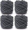 Strikkegarn 4xStrikkegarn til hækling, blødt chunky garn til garnprojekter mørkegrå dark gray