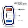 Miniatyrbild 3 av 10: Billaddare Snabbladdning PD med USB-C & 2x USB-uttag Vit 2-pack 2-Pack