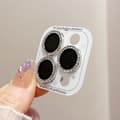 Lyxigt Diamant Kameraskydd för iPhone 16 Pro - Glimmande Ring Lins Glas Baksida Linsskydd, 3-pack, Silver