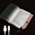 Miniatyrbild 1 av 5: Book Light, Rechargeable Clear LED Flat Reading Light with 3 Colors & Timer, Dimmable Panel Light Book Full Page Light for Reading in Bed at Night-FX-