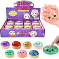 12-pakning glitter squishies med dampboks - Dumplingformet stressball - Klembar sensorisk leke for barn og voksne
