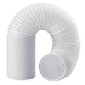 Avgasslang 130 mm, avgasslang för luftkonditionering, PVC-slang, luftkonditioneringsrör, ventilationsslang, infällbar 2 M Vit