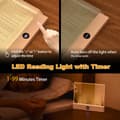 Miniatyrbild 4 av 5: Book Light, Rechargeable Clear LED Flat Reading Light with 3 Colors & Timer, Dimmable Panel Light Book Full Page Light for Reading in Bed at Night-FX-