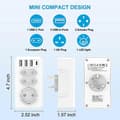 Miniatyrbilde 5 av 5: 7-i-1 Reiseadapter med 3 USB & USB-C - Dubai Malaysia Irland Pluggadapter (Type G)