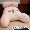 Bed Reading Pillow Backrest Lumbar Support Armrest Cushion Lounger Pad Pink Pink 60*40
