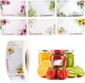 500 Pieces Jam Labels, Rectangular Floral Self-Adhesive Labels
