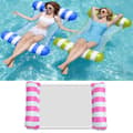 Hammock Pool Floats Adults, 4-in-1 Multifunctional Inflatable Pool Floats PVC Water Hammock Lounge Floating Toys Pink