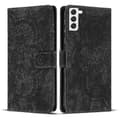 Frostat läderfodral för smartphone med präglat Mandala Retro (Svart, för Samsung Galaxy S21 5G)
