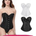 Miniatyrbillede 5 af 5: Dame Snøring Udbenet Overbust Korset Bustier Lingeri Bodyshaper Top Prinsesse Korset - Sort