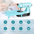 Miniatyrbilde 1 av 5: Minisymaskin, Oppgradert Elektrisk Symaskin med Sypose, Utvidelsesbrett, Rask Sting Egnet for Klær, Jeans, Gardiner, DIY Hjem Reise