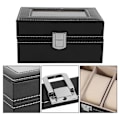 Miniatyrbillede 4 af 5: 1 stk. 3 Slots PU Læder Æske Etui Til Ur Smykker Display Opbevaring Organizer Hot