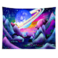 Miniatyrbild 1 av 5: Svart ljus gobeläng, UV-reaktion galax kosmisk planet glöd i t