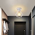 Miniatyrbilde 3 av 5: 3 stk. Taklampe Bur Diamant E27 16cm Hvit Retro Industriell Hengelampe for Gang Trappe Soverom