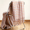 Miniatyrbild 3 av 3: Stickad filt med tofsar Houndstooth Boho Plaid Mysig filt Stickad sängöverkast Överkast Soffa filt Dekorativ filt för soffa säng 127*180cm