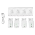 Miniatyrbillede 2 af 8: Hvid 4-i-1 Opladningsstation Oplader med 4 stk. 2800mAh Batteri til Wii / Wii U-fjernbetjeninger 2800mAh Batteri