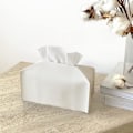 Miniatyrbillede 3 af 5: Vævæskeskrin Cover, Moderne Dekorativ Læder Rektangulær Vævæskeskrin Case Organizer Holder til Kommode, Natbord, Stue - Hvid