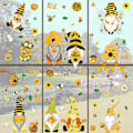 Miniatyrbillede 1 af 4: Honning Bumble Bee Vindue Klistermærker til Glas Nisse Solsikker Tusindfryd