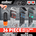 Miniatyrbilde 1 av 5: 36-delt sett med Allen-nøkler, stjerne- og Torx-nøkler, sikkerhetsbits, kulehode, metrisk SAE, lang