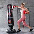 Miniatyrbillede 4 af 5: Boxe Stativboksesæk, Fritstående Boksesæk til Opblæsning, Opblæsbar Stativboksesæk 160CM til Voksne og Børn Boksetræning