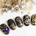 Miniatyrbillede 1 af 8: Boks-pakket (ca. 100 stk.) Ultratynde 3D Punk Time Gears Neglebeslag Neglekunst Dekorationer Legering Manicure DIY Negletips