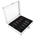 Miniatyrbillede 1 af 5: 12 Række Aluminium Rektangulær Ur Smykke Display Opbevaring Organizer Box (12 Rækker)
