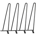 Miniatyrbilde 5 av 5: 4 Møbelbein, Spissbein 41cm Svart, 2 Stenger, DIY Bein for Bord, Stolbein med 20 Skruer + 4 Gulvbeskyttere