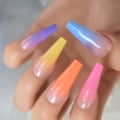 Miniatyrbild 3 av 6: Salong Ultra Long Coffin Ballerina Display C Curved Falska Falska Naglar Bourgogne Mörk Röd Ingen Lim Solid Färg Artificiell Målad Press On Nail Art