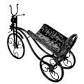 Miniatyrbild 6 av 8: Unika Cykelglasögon, Vinflaskställ i Trehjulingsform för Bardisk Heminredning
