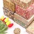 Miniatyrbild 5 av 7: Grattis på födelsedagen Inslagning papper Vintage kraft presentpapper