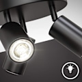 Miniatyrbild 2 av 5: Dimbar riktad spotlight för sovrum, flimmerfri roterbar ljushuvud metallskena armaturer, universell passform hög kvalitet hållbar för