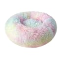Miniatyrbillede 1 af 5: Rund Donut Seng Til Hund Kat Plys Soothing Comfy Sovemadras Kurv Farve 40cm