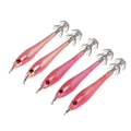 Miniatyrbild 5 av 7: 5 st Simuleringsbläckfisk Hårt Falskt Bete Krokar Konstgjord Bläckfisk Dubbelkrok Jigg Fiskeutrustning Rosa