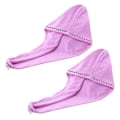 Miniatyrbillede 1 af 5: Hårhåndklæde Turban - 2-pak, Blødt, Absorberende Mikrofiber til