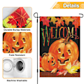 Miniatyrbilde 3 av 6: Vertikal flagg med Halloween-gresskar - 12 x 18 tommer