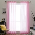 Miniatyrbillede 1 af 8: Voile Gardin Transparent Gardin i Ensfarvet Stangedesign