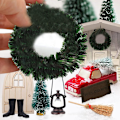 Miniatyrbild 4 av 7: Attraktiv Dekorativ Miniatyr Vinterkrans, Portabla Mini Kransar för Dina Hantverksprojekt och Dockhusscener, Fint Utförande för Verklighetstrogenhet