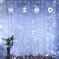 Miniatyrbild 5 av 6: LED Gardinljusslinga, Kontroller & Timerfunktion, Väderbeständig och Bred Användning för Hem, Kontor och Utomhusdekor (Kallvitt, 3m x 3m)