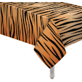 Miniatyrbild 4 av 6: Rektangulär Bordsduk, Plastduk För Zoo Djungel Safari Temafest, Djurmönster Med Leopardmönster, Temafödelsedagsfester
