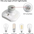 Miniatyrbild 4 av 5: E27-lamphållare för vägglampa, inomhusvägg, AC 230V, E27 LED-lamphållare, E27-plastsockel för tak