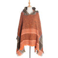 Miniatyrbillede 5 af 6: Dame Boheme Aztec Print Tæppe Poncho Hoodie Kappe Sjal
