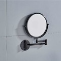 Miniatyrbild 2 av 5: Väggmonterad smink spegel x3, svart smink spegel badrum spegel 20 cm dubbel vägg spegel, 360° svängbar och utdragbar