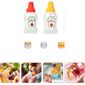 Miniatyrbild 5 av 5: Mini plastbehållare för sojasås, klämflaskor för salladsdressing, bärbara såsbehållare