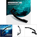 Miniatyrbilde 1 av 2: WHALE Undervanns Vannsport Silikon Svømming Dykking Snorkling Tørr Pusteslange (Svart)