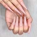 Miniatyrbillede 3 af 6: 24 stk. Dyb Nude Ren Farve Ballerina Lang Kiste Glansende Falske Negle Tryk på Negle Falske Spidser Manicure til Kvinder og Piger