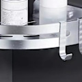 Miniatyrbilde 4 av 5: Slagfri Dusj Oppbevaringshylle Aluminium Legering Badhjørne Oppbevaringshyller for Hjem Trekantet Sølv