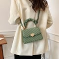 Miniatyrbillede 6 af 6: Mode kunstig læder plisseret håndtaske skulder crossbody