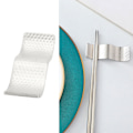Miniatyrbillede 2 af 5: Pindeholder i Rustfrit Stål, Dobbelt Brug, Non-Stick, Elegant Pindeholder Stativ til Ske Gaffel, Sølv