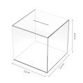 Miniatyrbillede 4 af 5: 12cm Spargris Acryl Klar Støvfri Terning Pengebokse Opbevaring Pengeopsparing Box