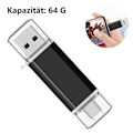 Miniatyrbillede 2 af 5: USB-stick med USB 2.0 og Type-C, 2-i-1 hukommelsesnøgle